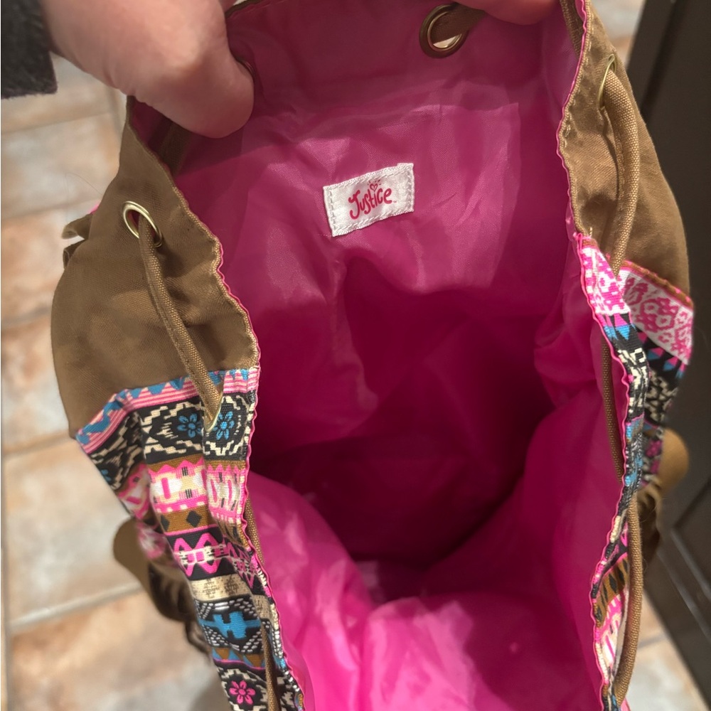 Justice Multicolor Fringe Backpack - Picture 15 of 15